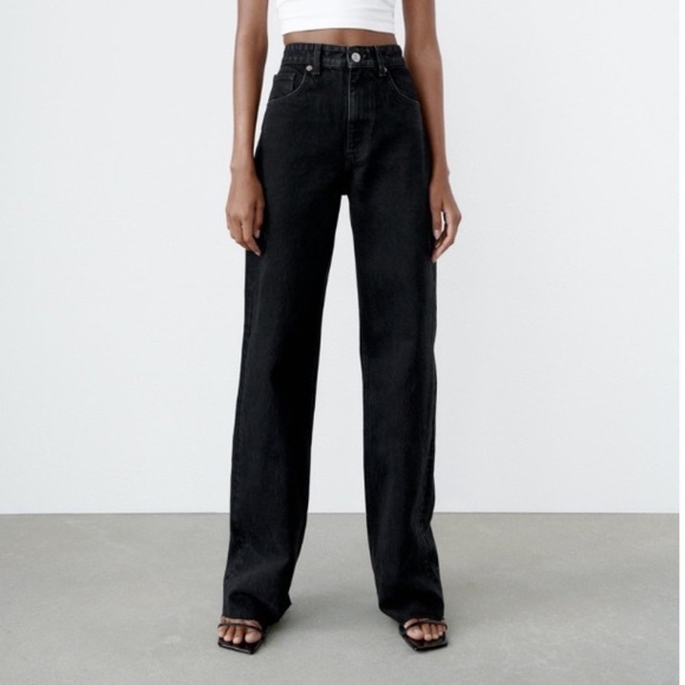 Zara Wide Leg High Rise Jeans